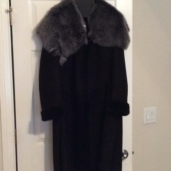 Badgley Mischka Jackets & Blazers - Shearling coat Lamb Fur Badgley Mischka couture black Leather suede Gray Collar